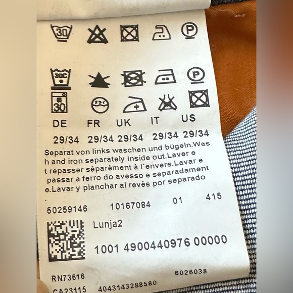 BOSS ORANGE Men's Jeans Slim Fit Blue Stretch Denim Size W29/L34 - Picture 13 of 14